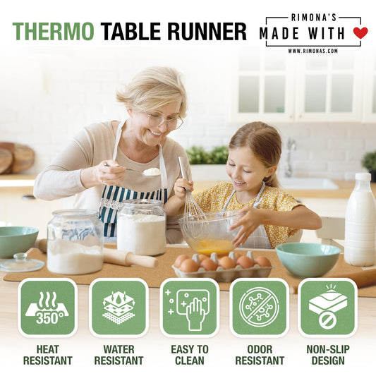 Thermo Heat Resistant Table Trivet Runner (Natural Fine Cork)