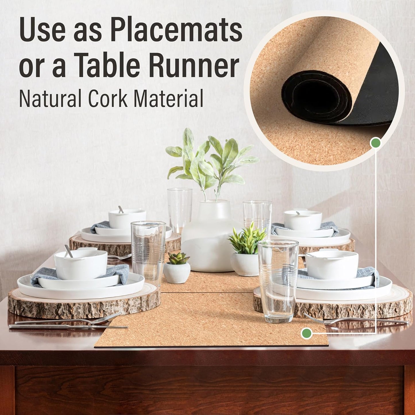 Heat Resistant Marble Placemats Set of 4 - Waterproof, Heat Proof Table Protector, Non-Slip