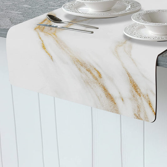 Thermo Heat Resistant Table Trivet Runner (White Golden Marble)