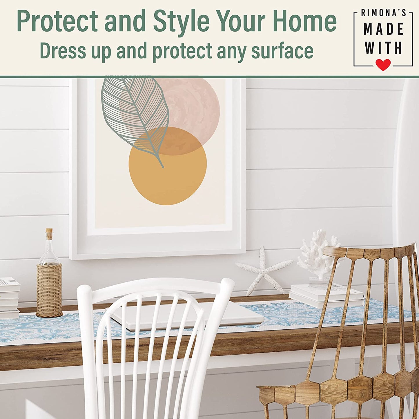 Thermo Heat Resistant Table Trivet Runner (White Golden Marble)