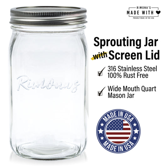Wide Mouth 32-Ounces Quart Mason Jars